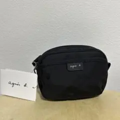 アニエスベー、ブラックナイロンポーチ