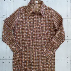 PRESIDENT 80s vintage 昭和レトロ 総柄シャツ 幾何学 古着のサムネイル