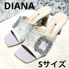 美品 現行品 DIANA ダイアナ ビジューバックルミュール L - メルカリ