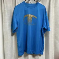 Champion Tシャツ ブルー ゴールドロゴ