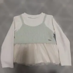 petit main レイヤード　長袖カットソー　チュニック 100　フリフリ