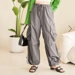 VIS LOTTO グレー ナイロンカーゴパンツ