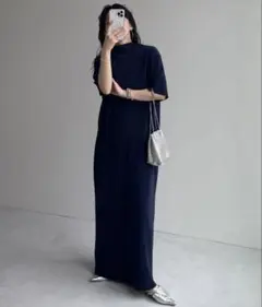 wee9s デイリーデイリースーパーストレッチ プリーツワンピース　Long