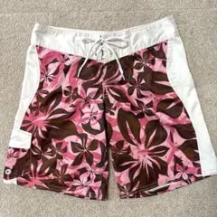 RUSTY サーフパンツ　ショートパンツ 花柄　ピンク　Mサイズ