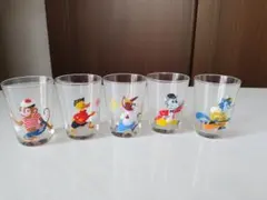 動物キャラクター ガラスコップ 5個セット