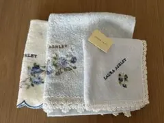 LAURA ASHLEY ハンドタオル ハンカチ 3枚 新品 訳あり