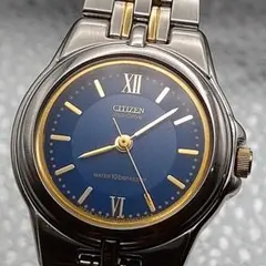 CITIZEN　シチズン　エコドライブ　ソーラー電波腕時計　稼働品ゴールド文字盤