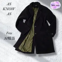 A789.アズノウアズ/ロングコート【F】M相当/ブラック/安定定番型/シングルのサムネイル