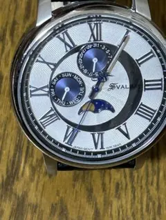 美品】SVALBAL ブルー アナログ時計 ムーンフェイズ - メルカリ
