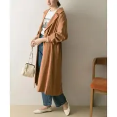 アーバンリサーチ　ルーズトレンチコート　ドロスト　キャメル　ベージュ　オレンジ