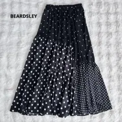 人気商品✨ビアズリー ドットパッチワークロングスカート フレア