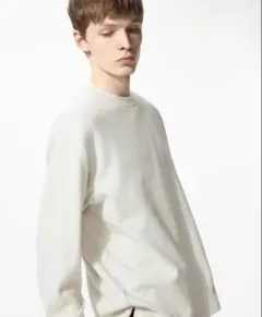 UNIQLO ソフトニットフリースクルーネックT Lサイズ オフホワイト 長袖のサムネイル