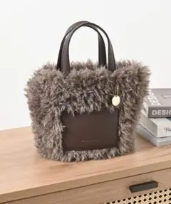 2way ファーバッグ ショルダーハンドバッグ