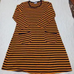 マリメッコ ボーダー柄ワンピース Aライン 7分袖　２点セット