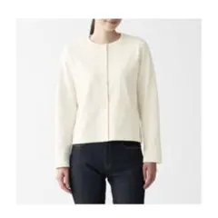 アイボリー コットン ボタン付きカーディガン 無印良品 MUJI Mサイズ