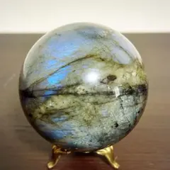 極上シラー✨ラブラドライト スフィア 62mm 大玉 丸玉 台座付 1378