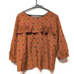 ■OPAQUE.CLIP■オペークドットクリップ フリルトップス 7部 袖（L）