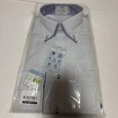 定価5489円　AOKI　LESMUES　ワイシャツ　S　白　水色　ノンアイロン
