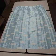 水色 雲模様 ドレープカーテン　２枚組