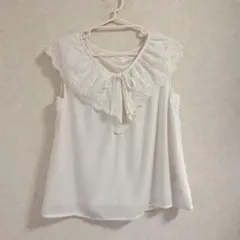 新品 マジェスティックレゴン フリルブラウス 刺繍ブラウス アイボリー
