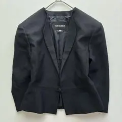 美品　Lサイズ　黒タグ　ジョルジオアルマーニ ノーカラージャケット　ヘリンボーンのサムネイル