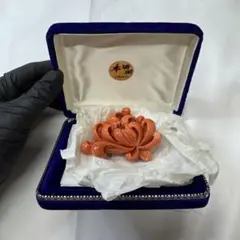 ＊*＊様 オレンジ色 珊瑚製 帯留め 花形