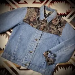 【70s80s美品】L.L.Bean デニムジャケット Gジャン 柄切り替え