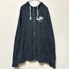 NIKE ナイキ ジップアップ パーカー【F】チャコールグレー ロゴプリント