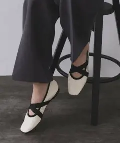 【新品】OPAQUE.CLIP クロスゴムデザインバレエシューズ Mのサムネイル