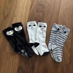 ペンギンデザイン ベビー靴下 3足セット　13-15