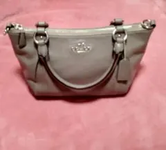 グレー レザー ハンドバッグ