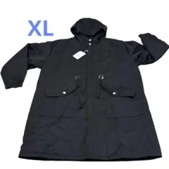 現品限り‼️ブラック モッズパーカー フード付きコート メンズ シンプル 黒 XL