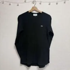 LACOSTE Classic Fit ワッフル 長袖Tシャツ ブラック　ロンTのサムネイル