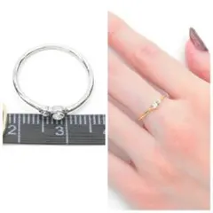Two Stone Ring♡本ロジウム