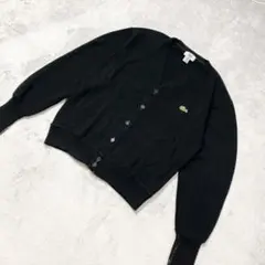 LACOSTE ラコステ カーディガン 胸刺繍 ブラック Lサイズ