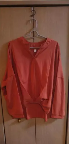 【未着用】オレンジ 3XL Vネック トップス