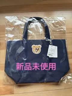 FEILER オールドテディ ワッペントートバッグ ネイビー　L