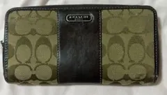 COACH 長財布 オリーブグリーン ブラック