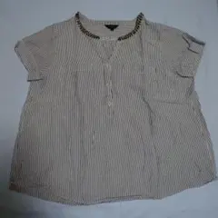 ストライプ 半袖シャツ Lサイズ