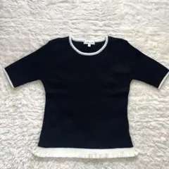 ♡Maxmalt♡リブ半袖薄手ニットトップス カットソー　ひらひら　Ｍ