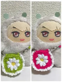ぬい用 ショルダーバッグ モンぬい ハンドメイド グリーン ピンク セットのサムネイル