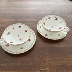 【新品未使用・箱付】ノリタケ ポートショア カップ＆ソーサー 2客 ペア 廃盤