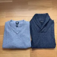 ロッカーバーグ グレー Vネックセーター L/G バナナリパブリック