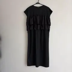 HK WORKS LONDON フリルワンピース Lサイズ ブラック　新品