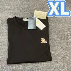 MAISON KITSUNÉ 黒い寝そべったキツネのTシャツ XLサイズ g1