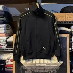 80s ジャパンビンテージ 緑タグ PUMA トラックジャケット 黒