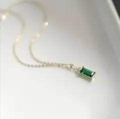 X219 ネックレス レディース ゴールド k18 S925 エメラルドグリーン
