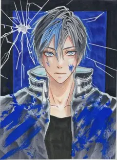 手描き イラスト アナログ 男の子 オリジナル