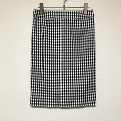 qq750 SHIPSシップス/ひざ丈チェック柄タイトスカート/スリットシンプルのサムネイル