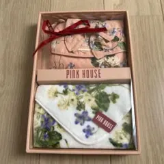 新品　未使用　PINK HOUSE 花柄ティシュケース　花柄タオルセットのサムネイル